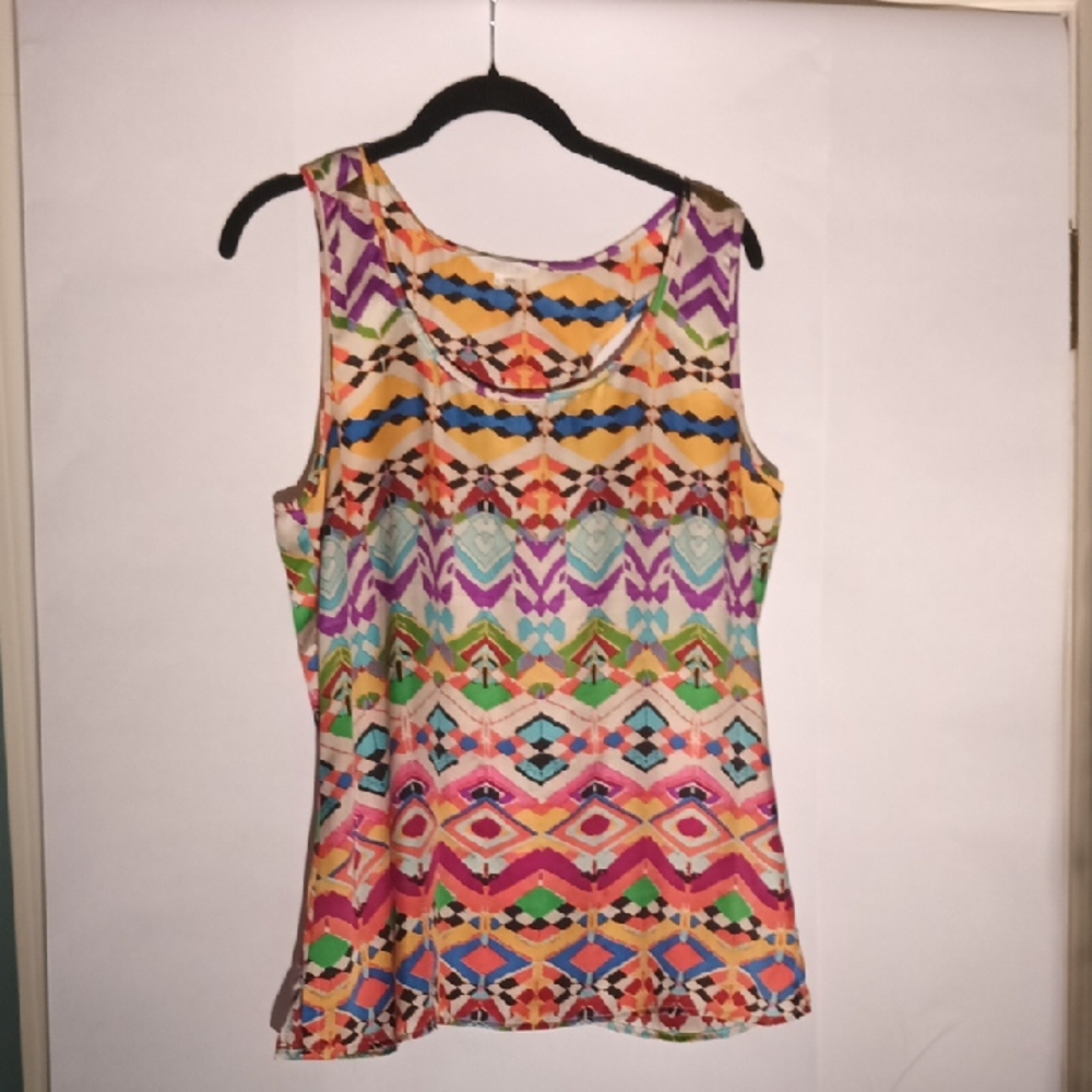 Tulle Multicolored Racer Back Top, Size M